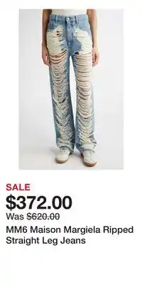Nordstrom MM6 Maison Margiela Ripped Straight Leg Jeans offer