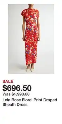 Nordstrom Lela Rose Floral Print Draped Sheath Dress offer