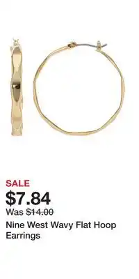 Kohl's Nine West Wavy Flat Hoop Earrings offer