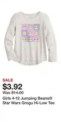 Kohl's Girls 4-12 Jumping Beans Star Wars Grogu Hi-Low Tee offer