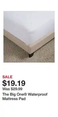 Kohl's The Big One Waterproof Mattress Pad offer