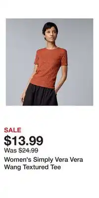 Kohl's Women's Simply Vera Vera Wang Textured Tee offer