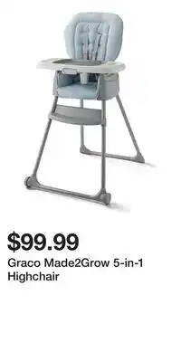 Kohl's Graco Made2Grow 5-in-1 Highchair offer