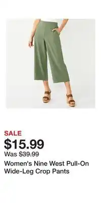 Kohl's Women's Nine West Pull-On Wide-Leg Crop Pants offer