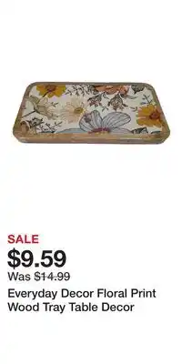 Kohl's Everyday Decor Floral Print Wood Tray Table Decor offer
