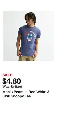 Kohl's Men's Peanuts Red White & Chill Snoopy Tee offer