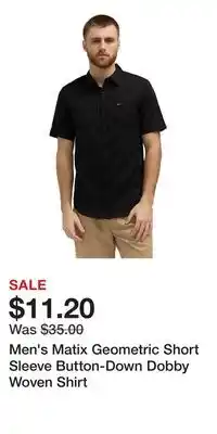 Kohl's Men's Matix Geometric Short Sleeve Button-Down Dobby Woven Shirt offer
