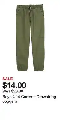 Kohl's Boys 4-14 Carter's Drawstring Joggers offer