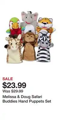 Kohl's Melissa & Doug Safari Buddies Hand Puppets Set offer