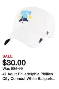 Dick's Sporting Goods 47 Adult Philadelphia Phillies City Connect White Ballpark Adjustable Hat offer