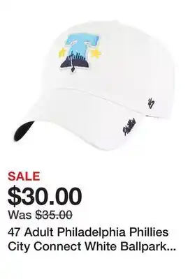 Dick's Sporting Goods 47 Adult Philadelphia Phillies City Connect White Ballpark Adjustable Hat offer
