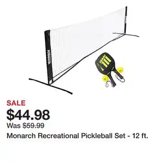 Dick's Sporting Goods Monarch Recreational Pickleball Set - 12 ft offer