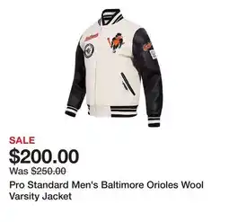 Dick's Sporting Goods Pro Standard Men's Baltimore Orioles Wool Varsity Jacket offer