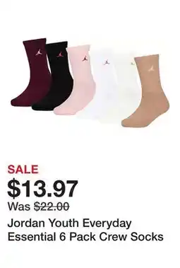 Dick's Sporting Goods Jordan Youth Everyday Essential 6 Pack Crew Socks offer
