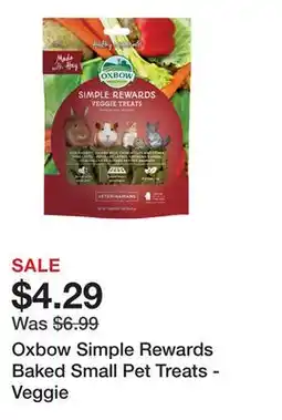 Petsmart Oxbow Simple Rewards Baked Small Pet Treats - Veggie offer