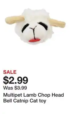 Petsmart Multipet Lamb Chop Head Bell Catnip Cat toy offer