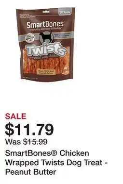 Petsmart SmartBones Chicken Wrapped Twists Dog Treat - Peanut Butter offer
