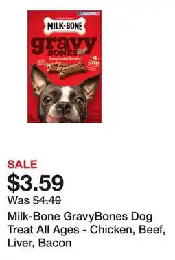 Petsmart Milk-Bone GravyBones Dog Treat All Ages - Chicken, Beef, Liver, Bacon offer