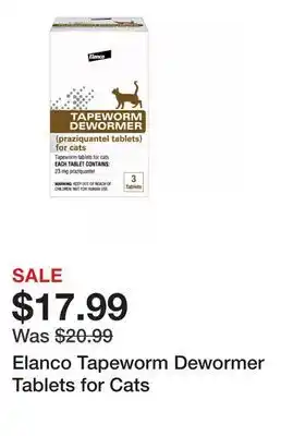 Petsmart Elanco Tapeworm Dewormer Tablets for Cats offer