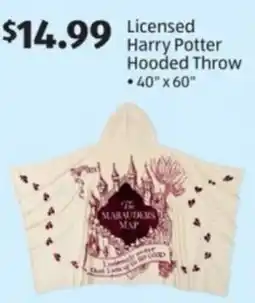 Aldi Licensed Harry Potter Hooded Throw offer