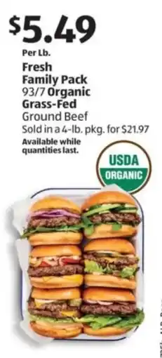 Aldi Fresh family pack organic grass fed offer