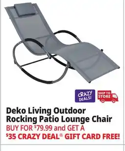 Ocean State Job Lot Deko Living Outdoor Rocking Patio Lounge Chair offer