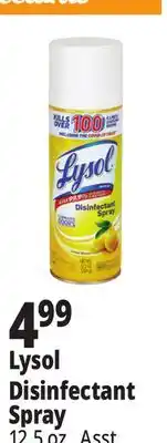 Ocean State Job Lot Lysol Disinfectant Spray Lemon Breeze Scent 12.5 oz offer