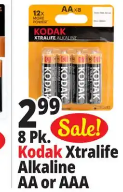 Ocean State Job Lot 8 Pk. Kodak Xtralife Alkaline AA or AAA offer