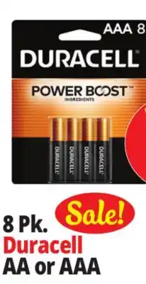 Ocean State Job Lot 8 Pk. Duracell AA or AAA offer