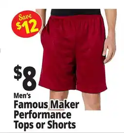 Ocean State Job Lot Men's Famous Maker Performance Tops or Shorts offer