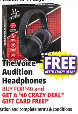Ocean State Job Lot The Voice Audition Active Noise Cancelling Wireless Headphones Black offer