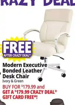 Ocean State Job Lot Modern Executive Bonded Leather Desk Chair Ivory offer