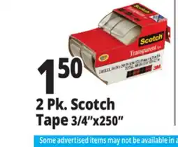 Ocean State Job Lot Scotch Transparent Tape 2-Count offer