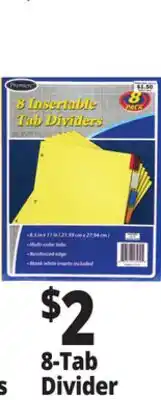 Ocean State Job Lot Premiere Insertable Tab Dividers 8-Count offer