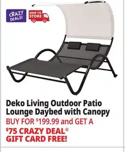 Ocean State Job Lot Deko Living Patio Lounge Daybed with Canopy Black/White offer