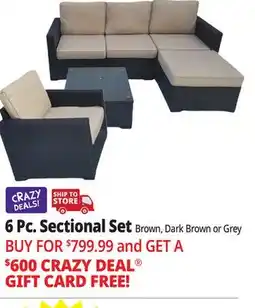 Ocean State Job Lot 6-Piece Resin Wicker Sectional offer