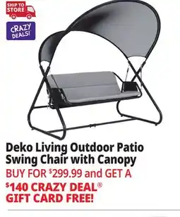 Ocean State Job Lot Deko Living Patio Swing Chair with Canopy Black/Gray offer