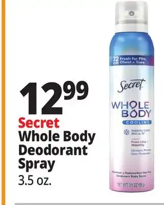 Ocean State Job Lot Secret Whole Body Deodorant Spray offer