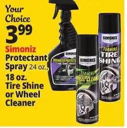 Ocean State Job Lot Simoniz Protectant Spray 24 oz., Tire Shine or Wheel Cleaner offer