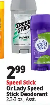 Ocean State Job Lot Speed Stick Or Lady Speed Stick Deodorant offer