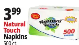 Ocean State Job Lot Natural Touch Family Pack 1-Ply Paper Luncheon Napkins 500-count offer