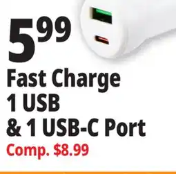 Ocean State Job Lot TechBunch Fast Charge A+C Car Charger offer