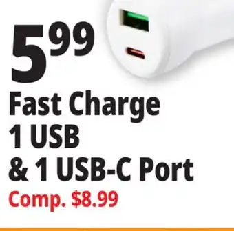 Ocean State Job Lot TechBunch Fast Charge A+C Car Charger offer
