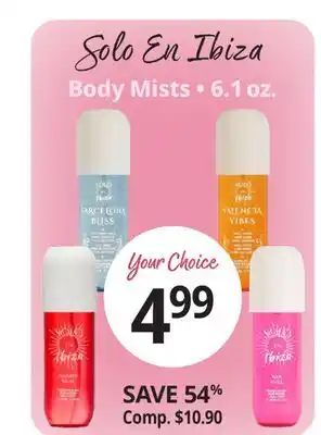 Ocean State Job Lot Solo En Ibiza Body Mist offer