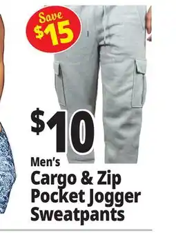 Ocean State Job Lot Men's Cargo & Zip Pocket Jogger Sweatpants offer