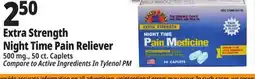 Ocean State Job Lot Health Star Night Time Extra Strength 500 mg Acetaminophen Pain Reliever Caplets 50 Caplets offer