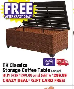 Ocean State Job Lot TK Classics Storage Coffee Table Caramel offer