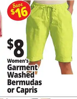 Ocean State Job Lot Women's Garment Washed Bermudas or Capris offer