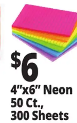 Ocean State Job Lot 4x6 Neon 50 Ct., 300 Sheets offer