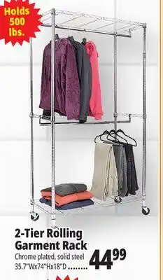 Ocean State Job Lot 2-Tier Rolling Garment Rack offer